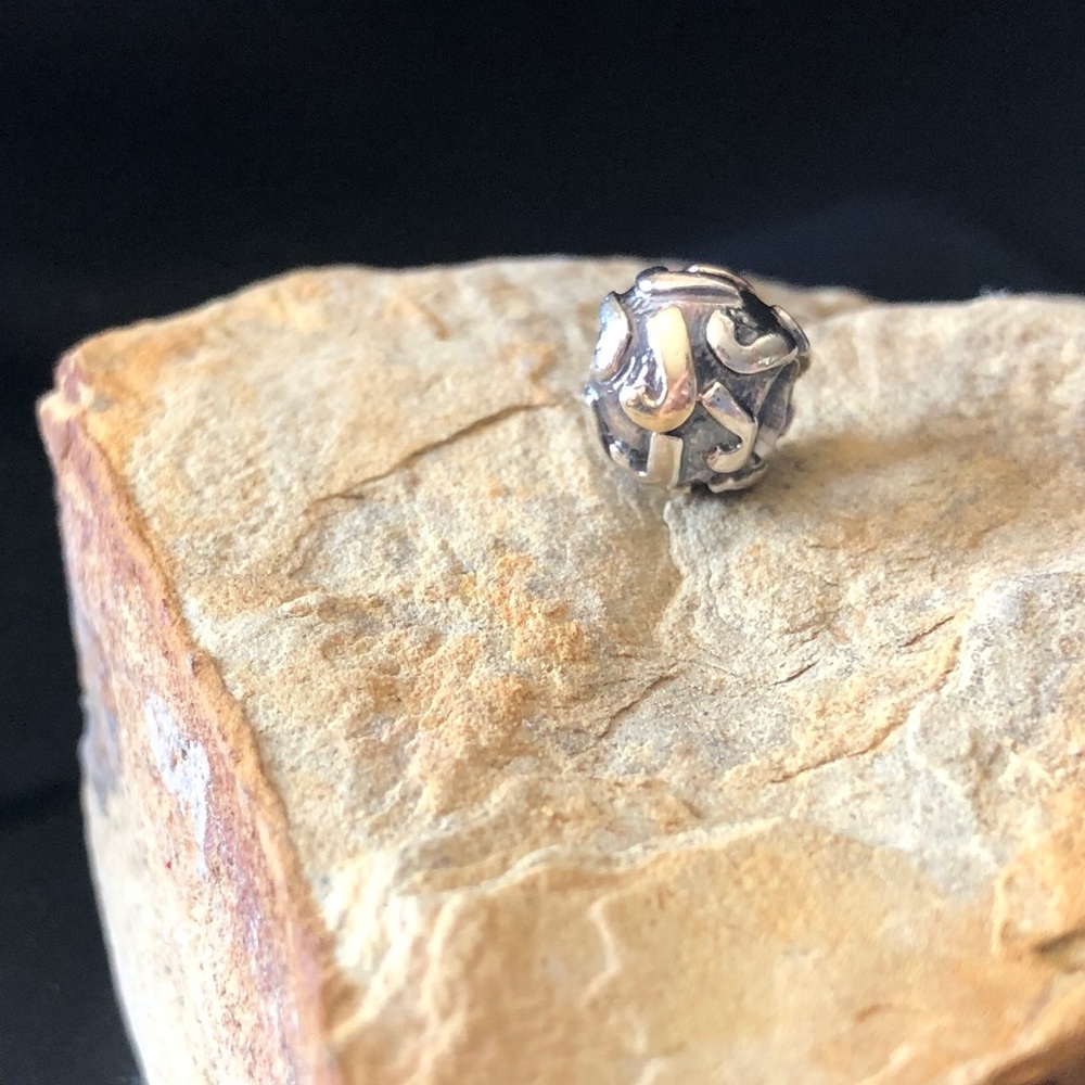 Two-tone Pandora J charm